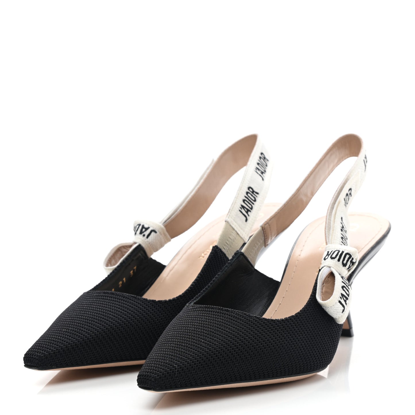 Technical Canvas Ribbon J Adior Slingback 65mm Pumps 37 Black