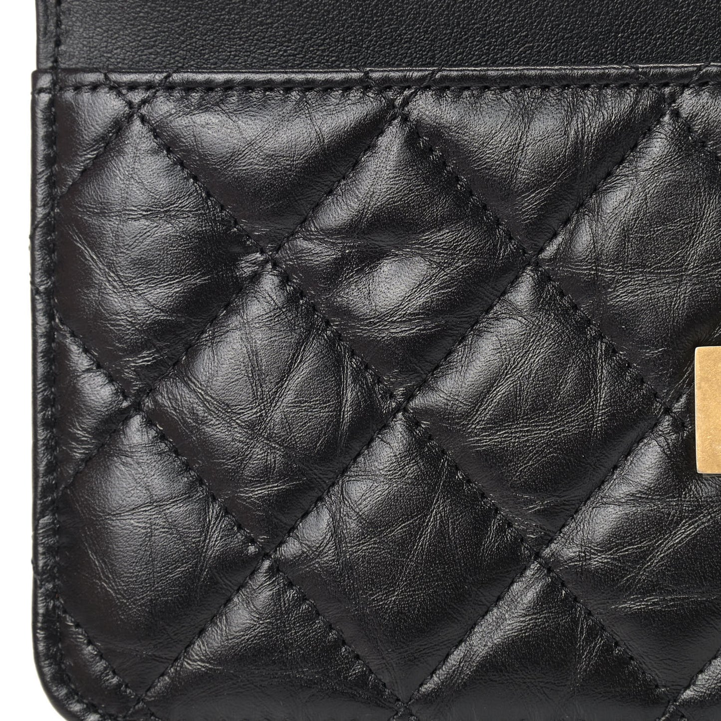 Aged Calfskin Quilted Reissue Wallet On Chain WOC Black