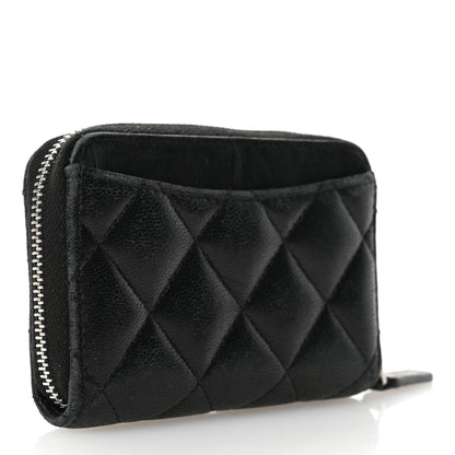 Chanel Lambskin Quilted Zip Coin Purse Black 3 of 10