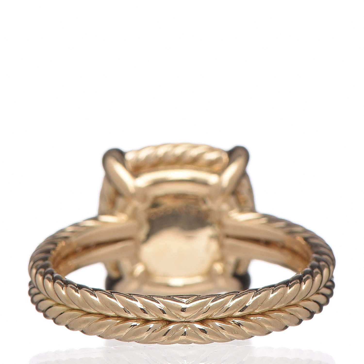 David Yurman 18K Yellow Gold Diamond Champagne Citrine 12mm Chatelaine Pave Bezel Ring 54 7 8 of 10