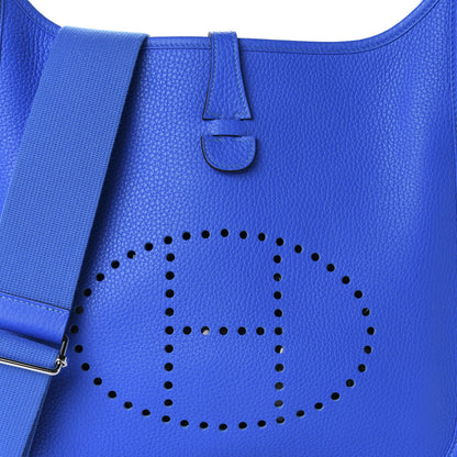 Hermes Taurillon Clemence Evelyne III PM Bleu Hydra 9 of 9