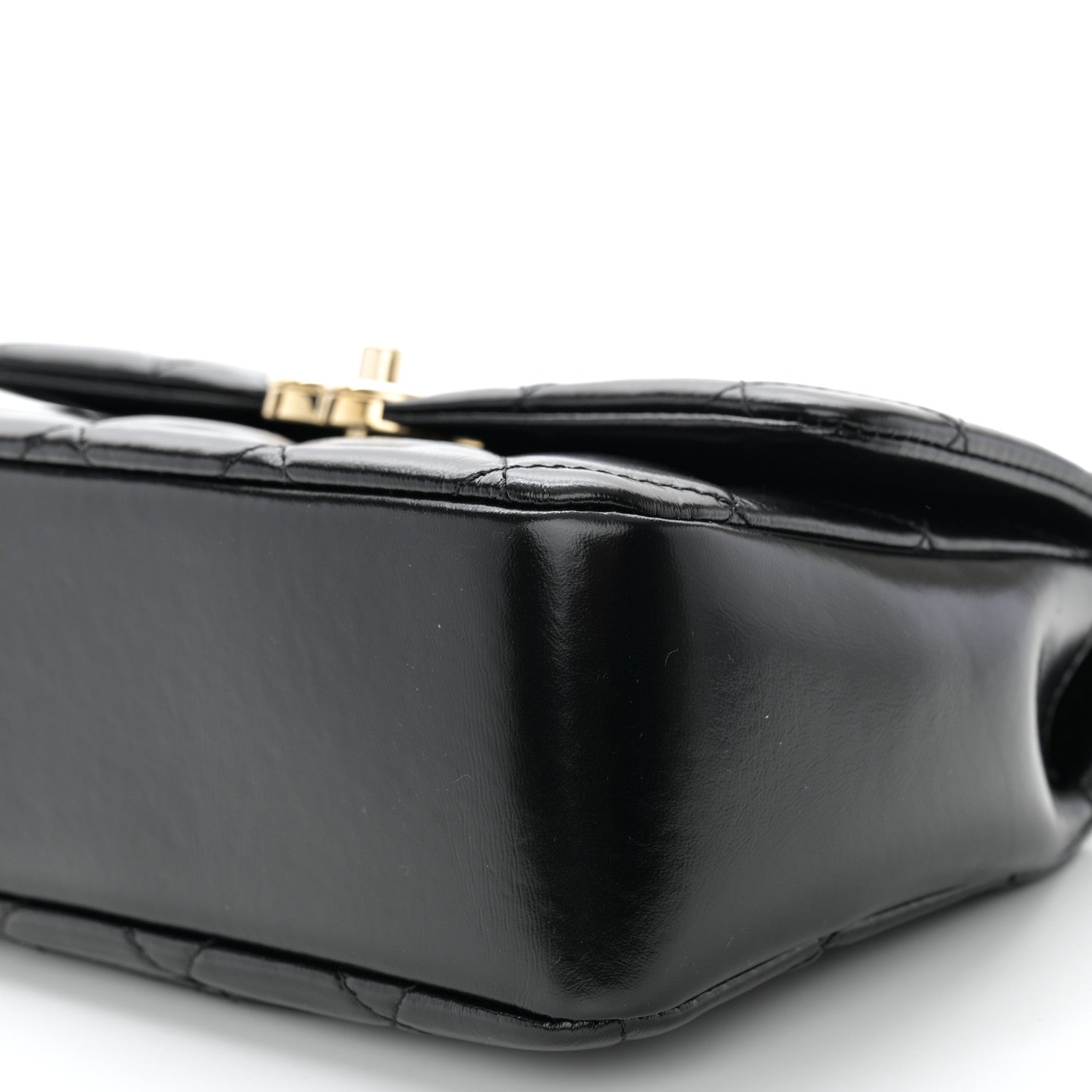 Chanel Shiny Lambskin Quilted Coco Trip Flap Bag Black 10 of 11