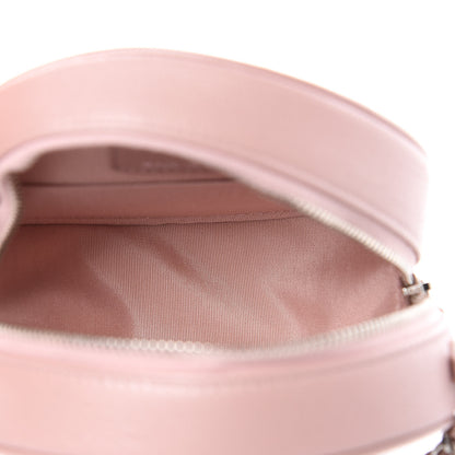 Chanel Goatskin Camellia Quilted Round Clutch With Chain Light Pink 4 of 8