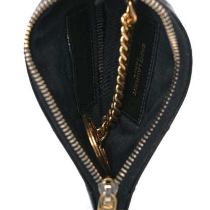 Saint Laurent Calfskin Matelasse Monogram Key Pouch Black 5 of 9