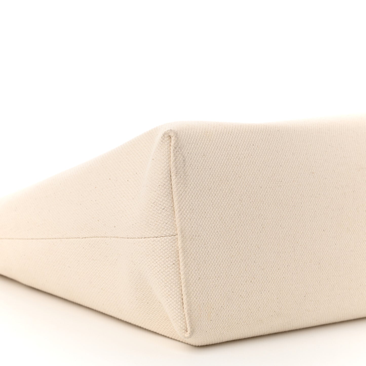 Canvas Calfskin Logo Print Horizontal Cabas Natural Tan