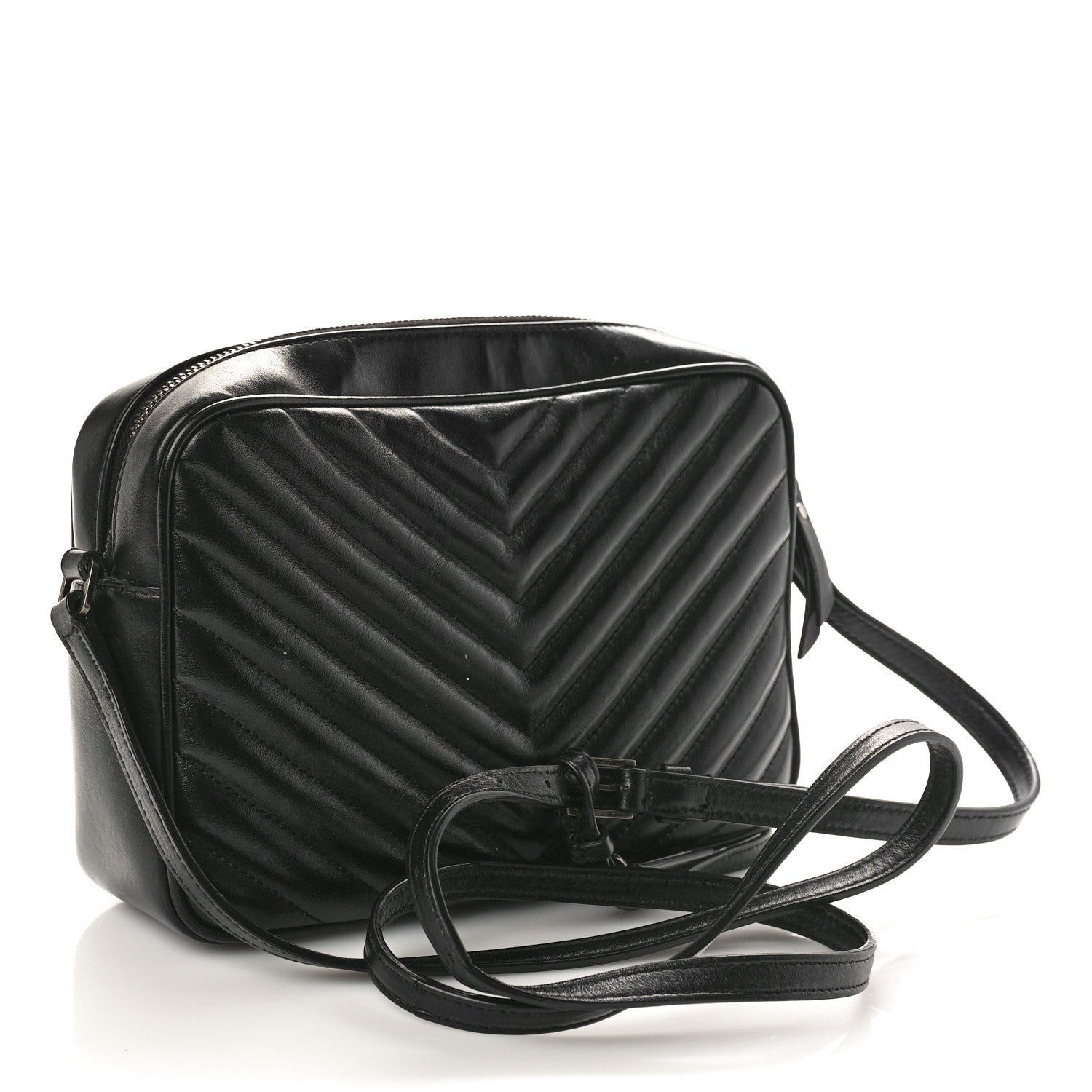 Saint Laurent Calfskin Matelasse Monogram Lou Camera Bag Black 3 of 12