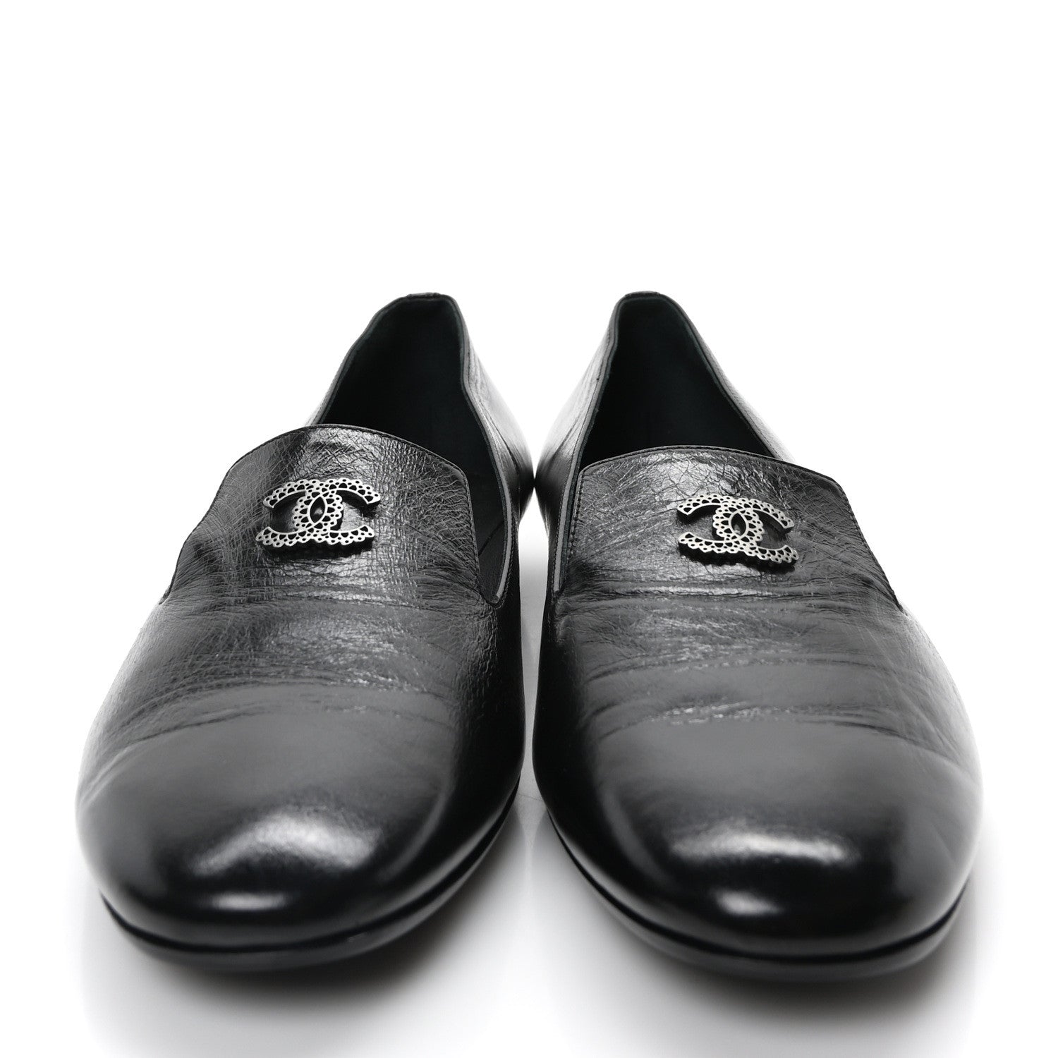 Chanel Lambskin CC Loafers 41 Black 5 of 19