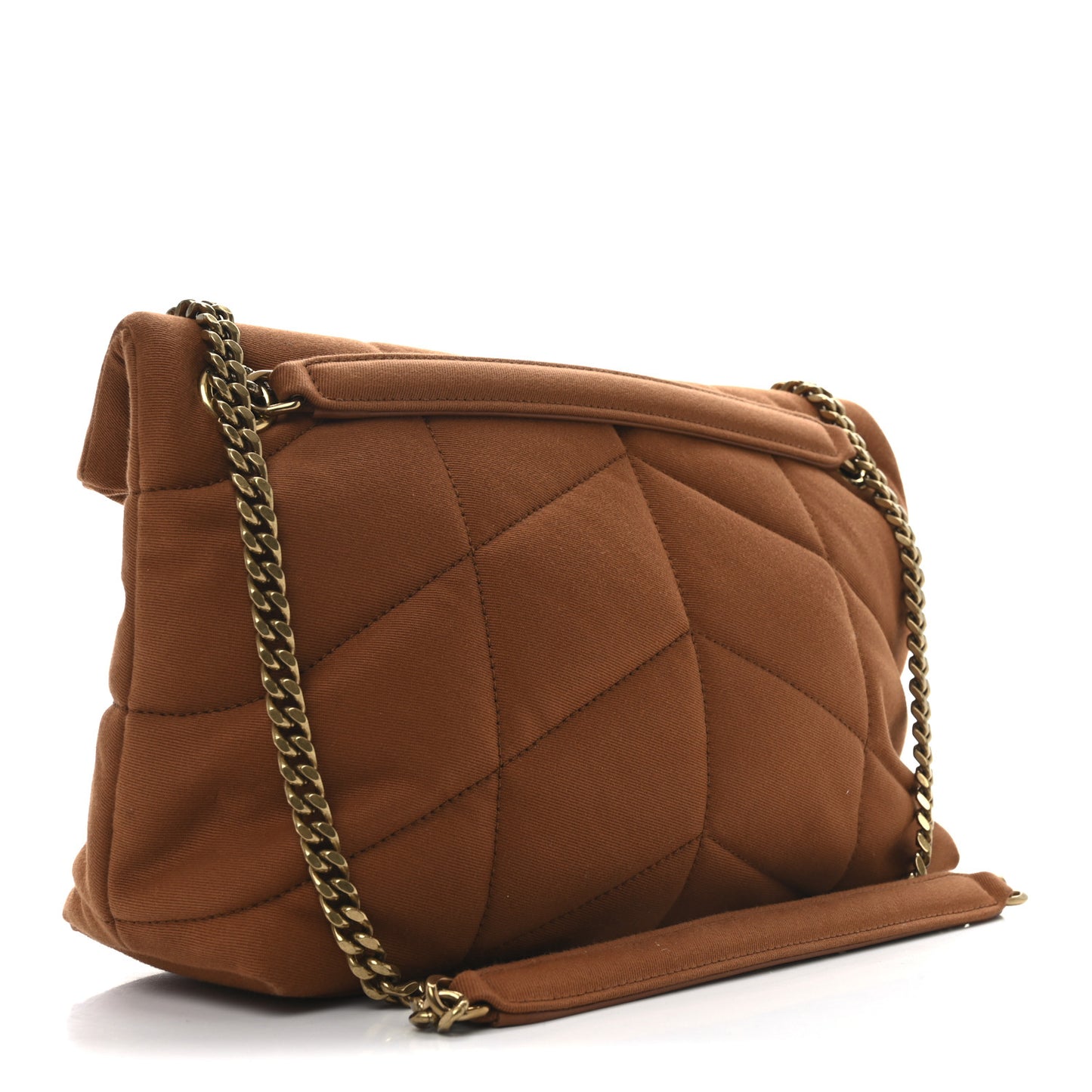 Canvas Quilted Small Loulou Puffer Monogram Chain Satchel Cinnamon
