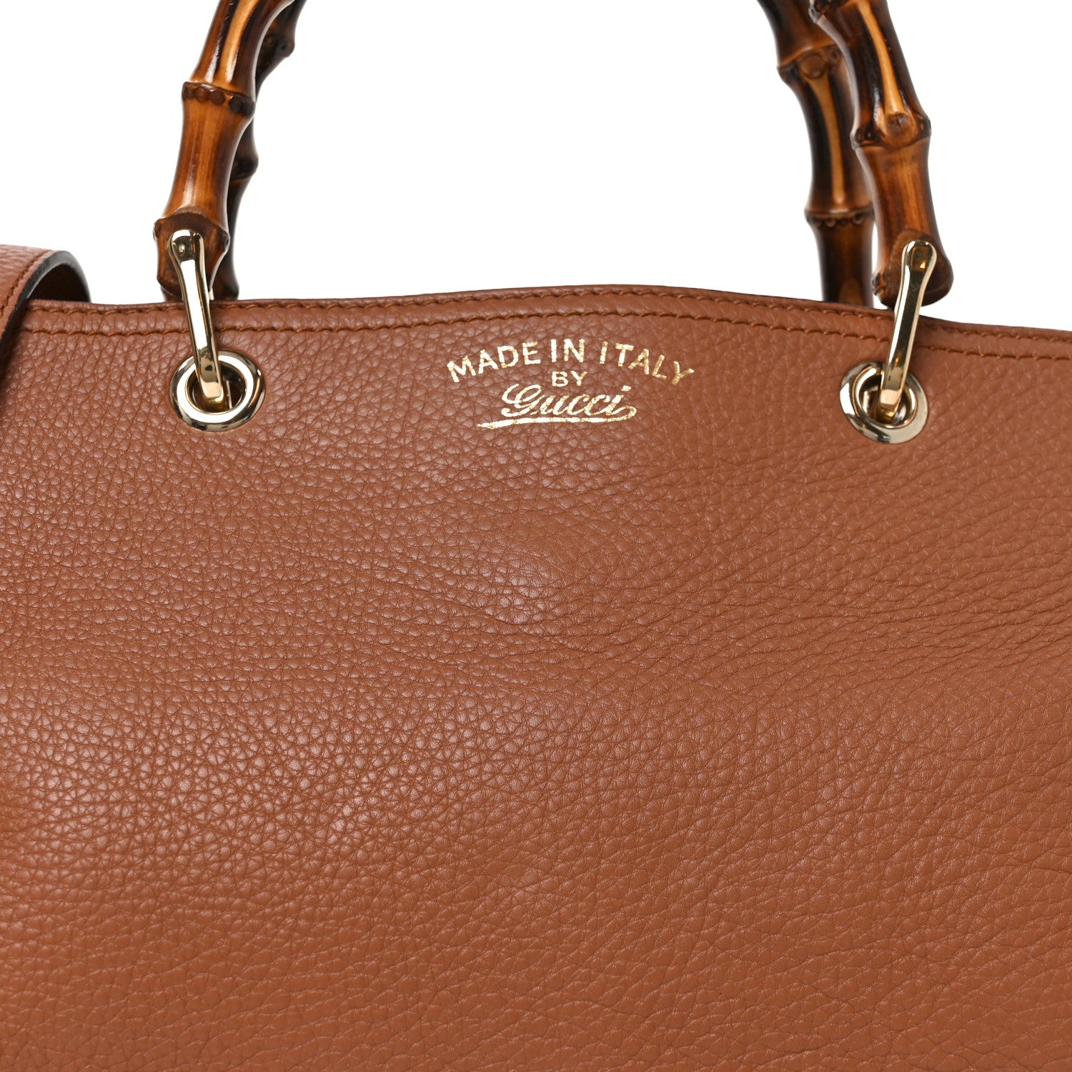 Gucci Pebbled Calfskin Medium Bamboo Shopper Tote Acero 8 of 10