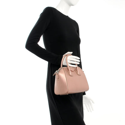 Givenchy Metallic Sugar Goatskin Mini Antigona Light Pink 3 of 9