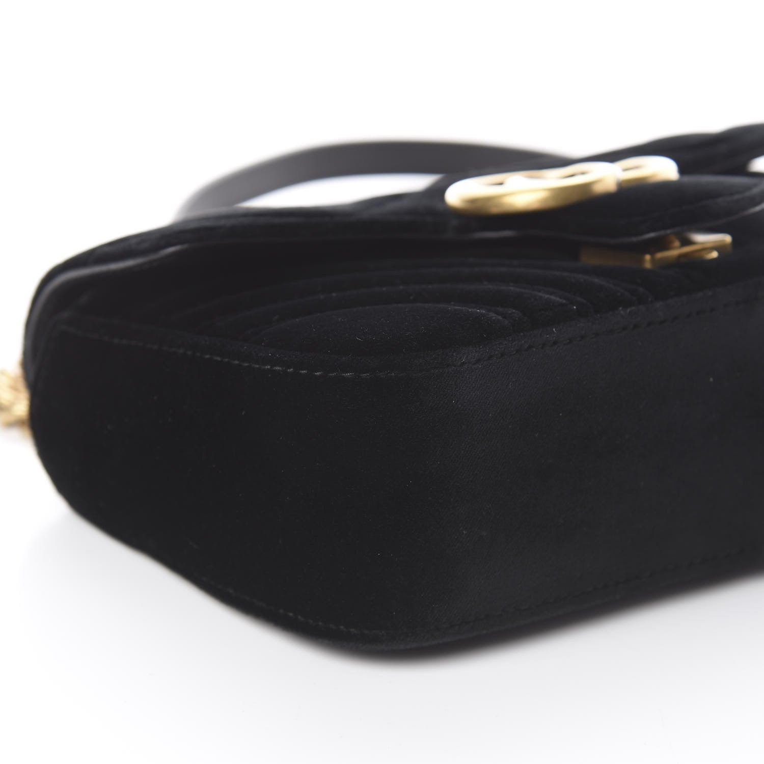 Gucci Velvet Matelasse Mini GG Marmont Shoulder Bag Black 5 of 7