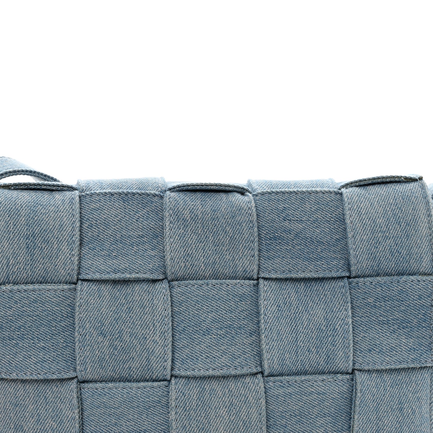 Denim Maxi Intrecciato Cassette Crossbody Bag Blue
