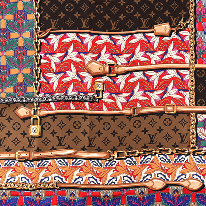 Louis Vuitton Silk Monogram Confidential Garden Square Scarf Brown Multicolor 2 of 4