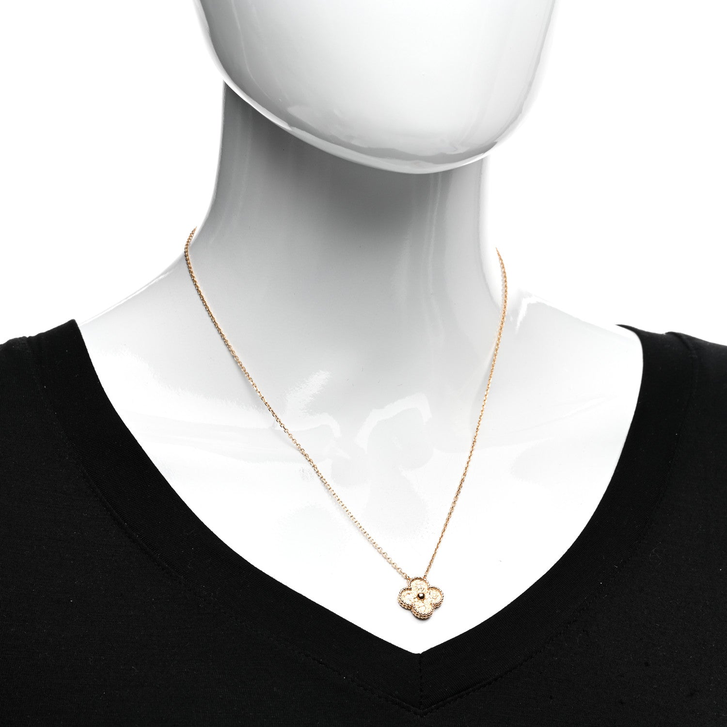 Van Cleef & Arpels 18K Rose Gold Vintage Alhambra Pendant Necklace 2 of 4