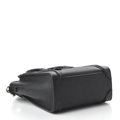 Celine Drummed Calfskin Nano Luggage Black 4 of 9