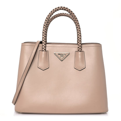Prada City Calfskin Braided Medium Double Bag Cammeo 1 of 19