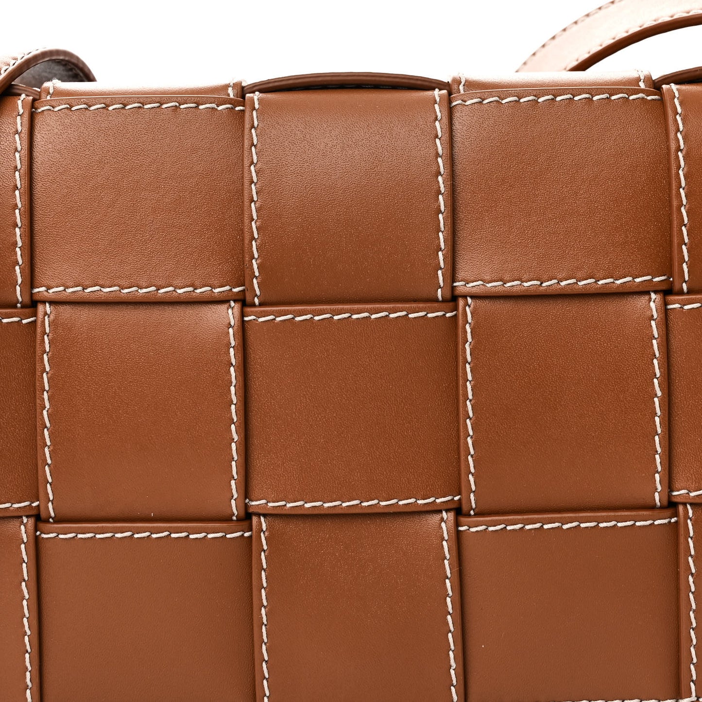 Lambskin Maxi Intrecciato Edge Stitch Cassette Crossbody Bag Wood