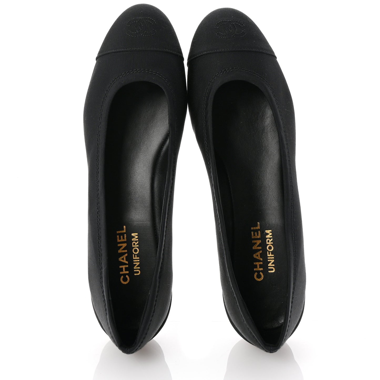 Grosgrain Cap Toe Uniform Ballerina Flats 41 Black