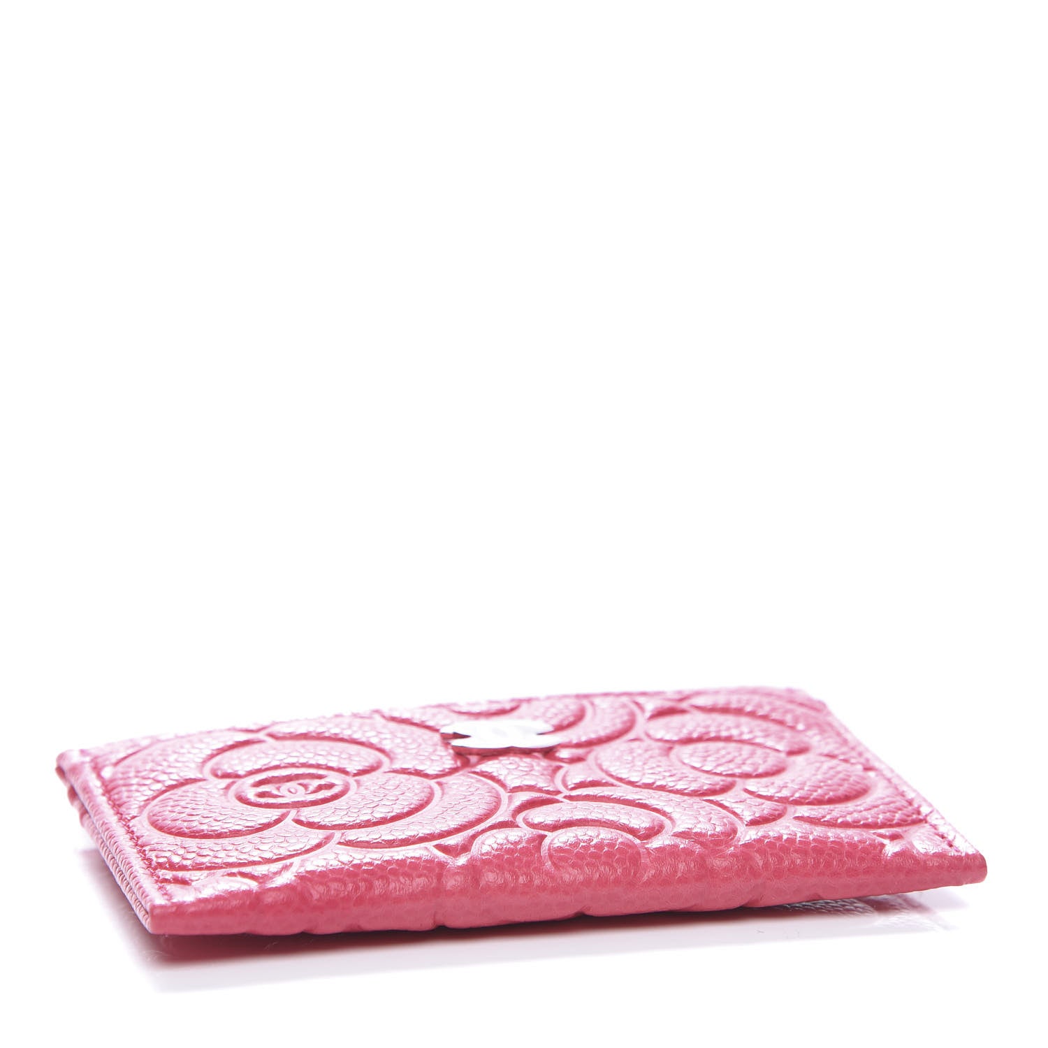 Chanel Caviar Camellia Embossed Card Holder Pink 4 of 11