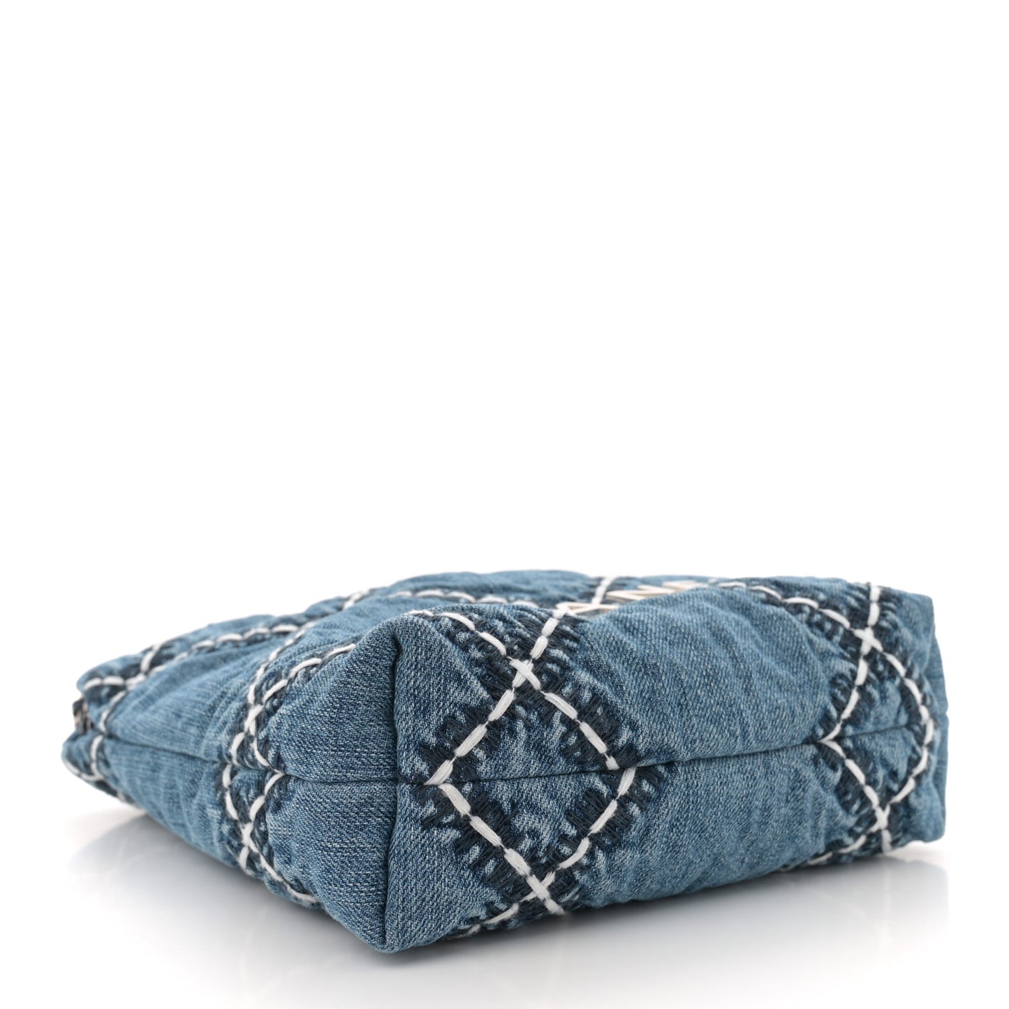 Denim Stitched Quilted Mini Chanel 22 Blue