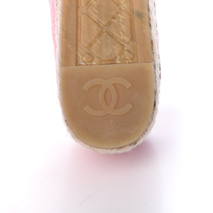 Chanel Lambskin Quilted CC Chain Espadrilles 36 Pink Red 8 of 12