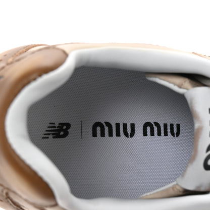 Miu Miu X NEW BALANCE Bleached Calfskin 530 SL Sneakers 38 Cinnamon Travertine Gray 8 of 10