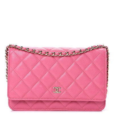 Chanel Caviar Quilted Wallet on Chain WOC Pink 1 of 12