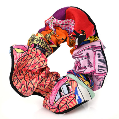 Hermes Silk Patchwork Claudia Scrunchie Multicolore 1 of 4