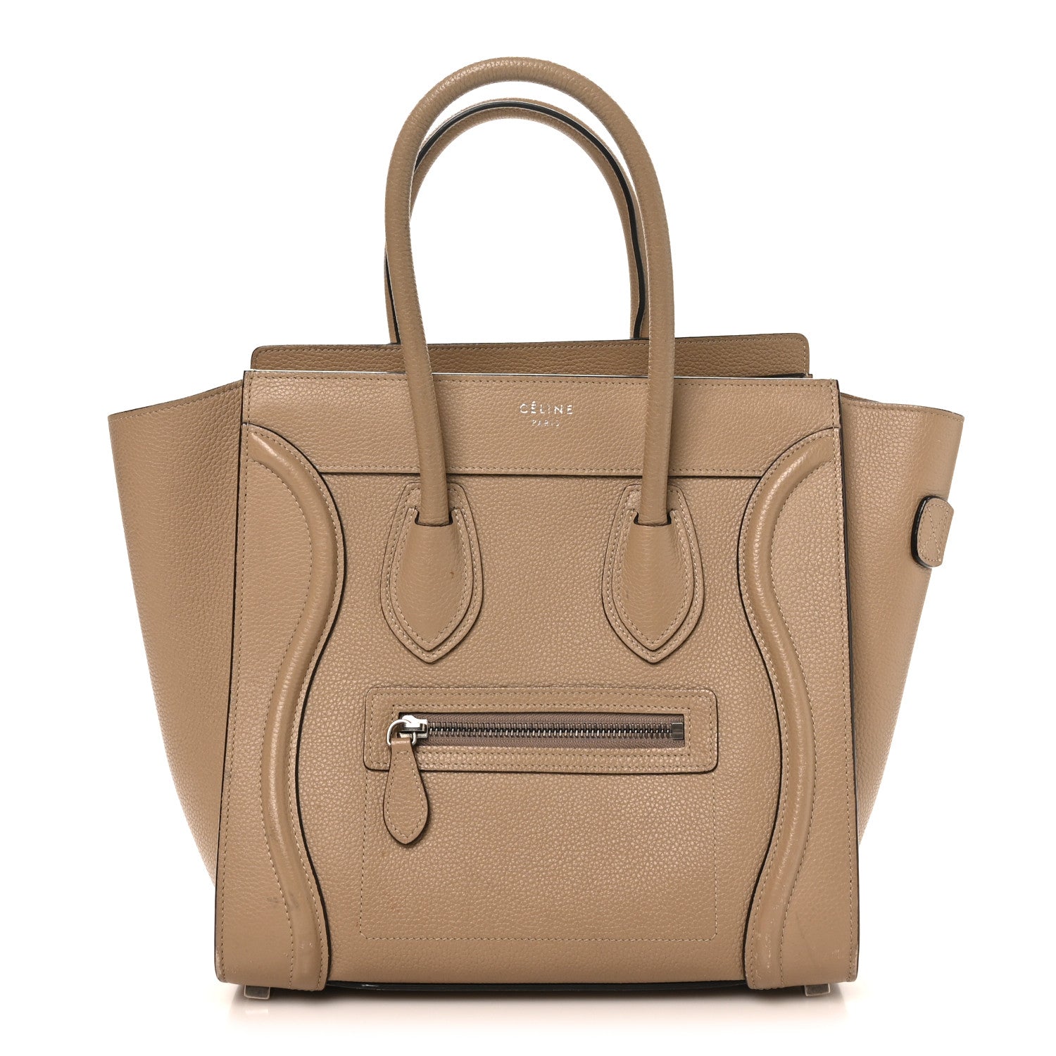 Celine Drummed Calfskin Micro Luggage Dune 1 of 10