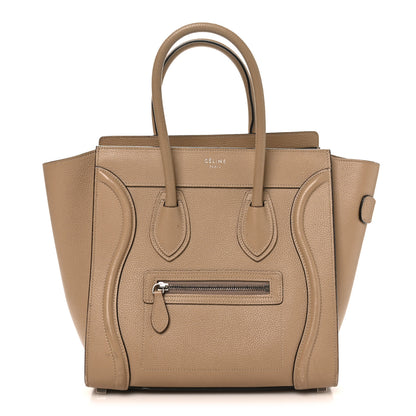Celine Drummed Calfskin Micro Luggage Dune 1 of 10
