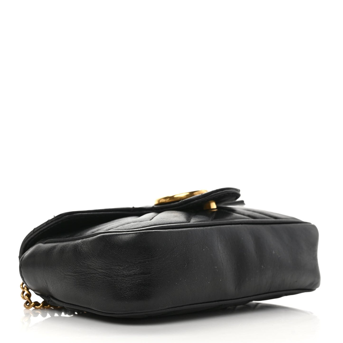 Calfskin Matelasse Super Mini GG Marmont Shoulder Bag Black