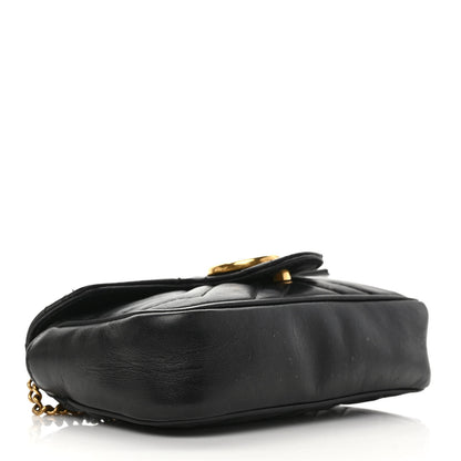 Gucci Calfskin Matelasse Super Mini GG Marmont Shoulder Bag Black 4 of 12