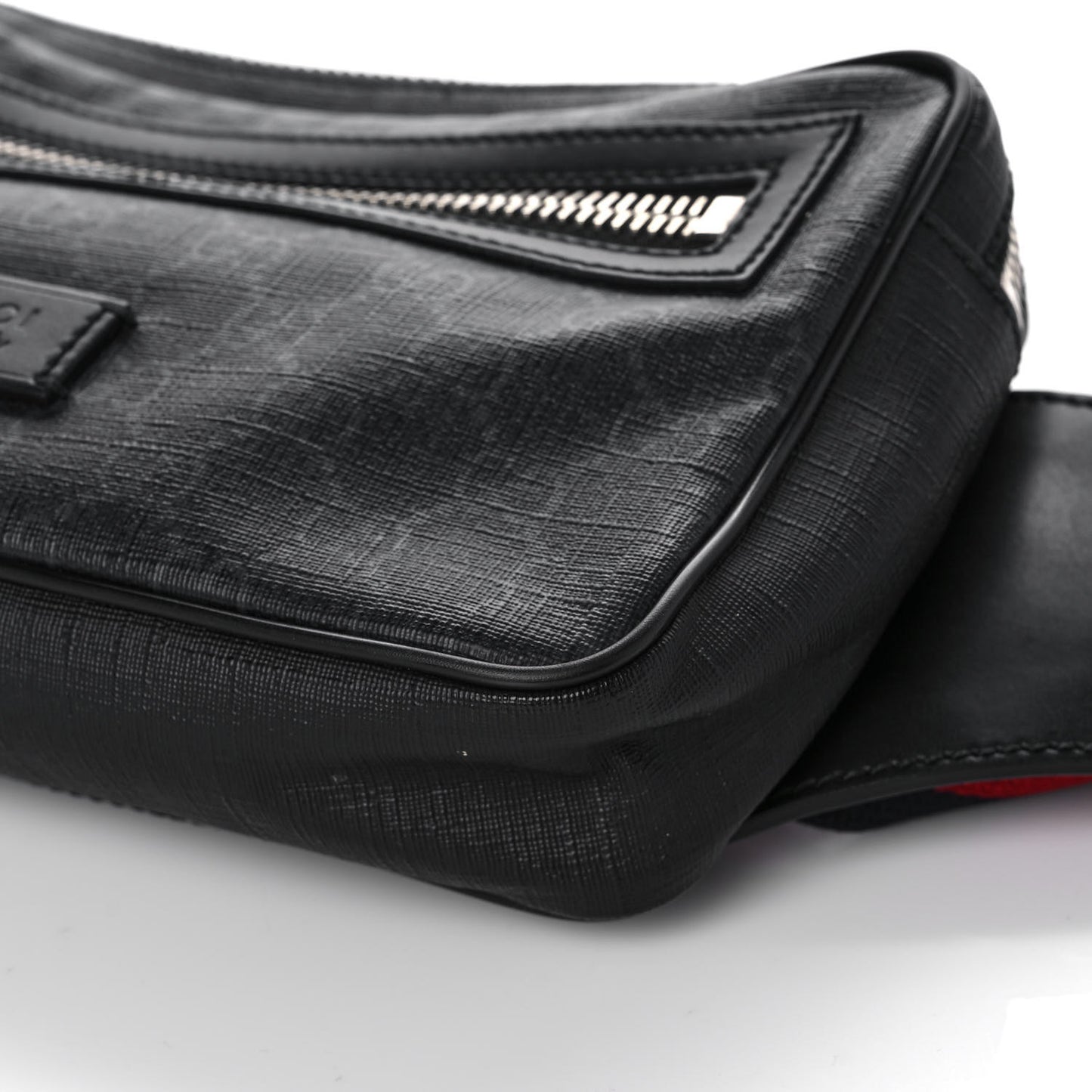 Soft GG Supreme Monogram Web Belt Bag Black Grey
