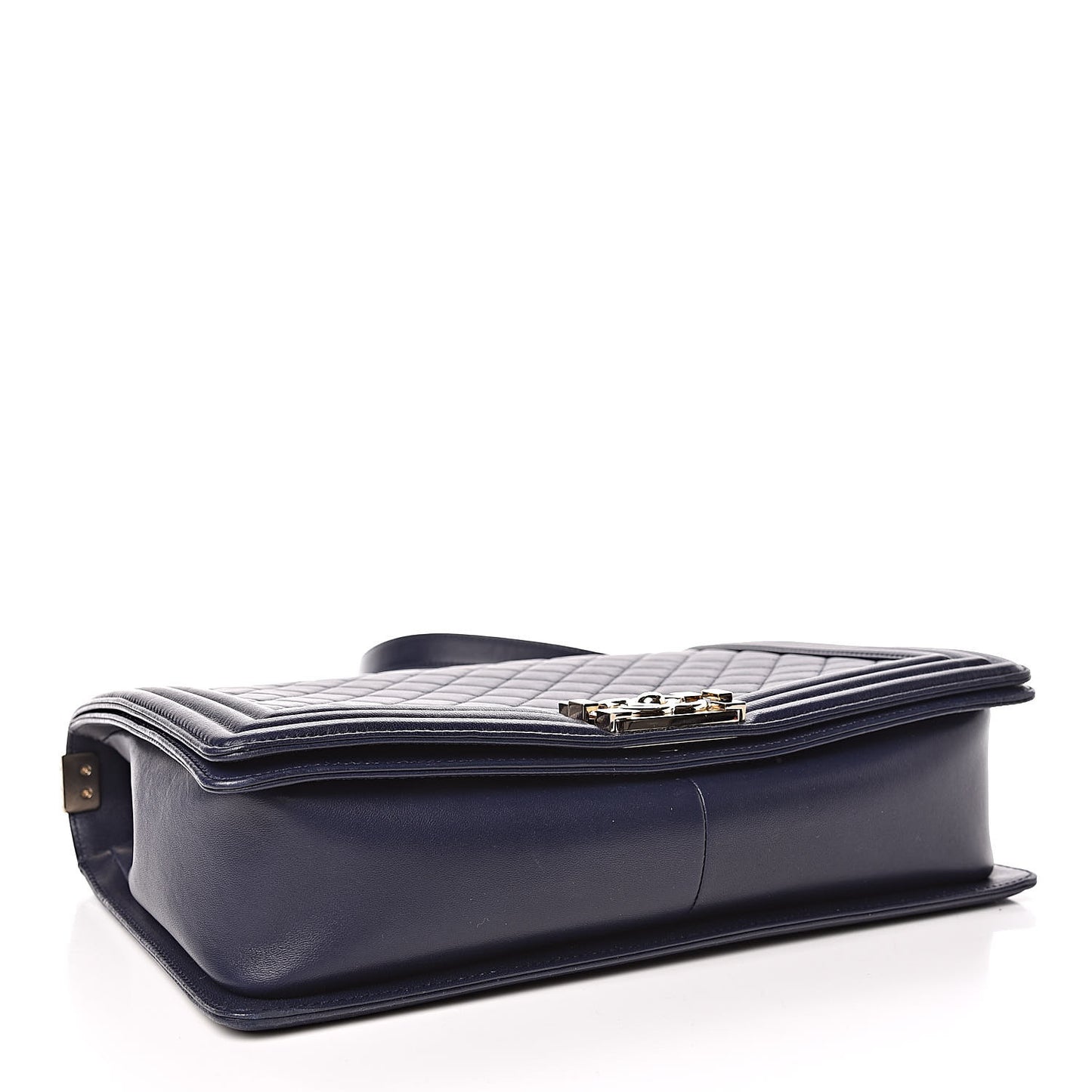 Lambskin Quilted Large Boy Flap Navy