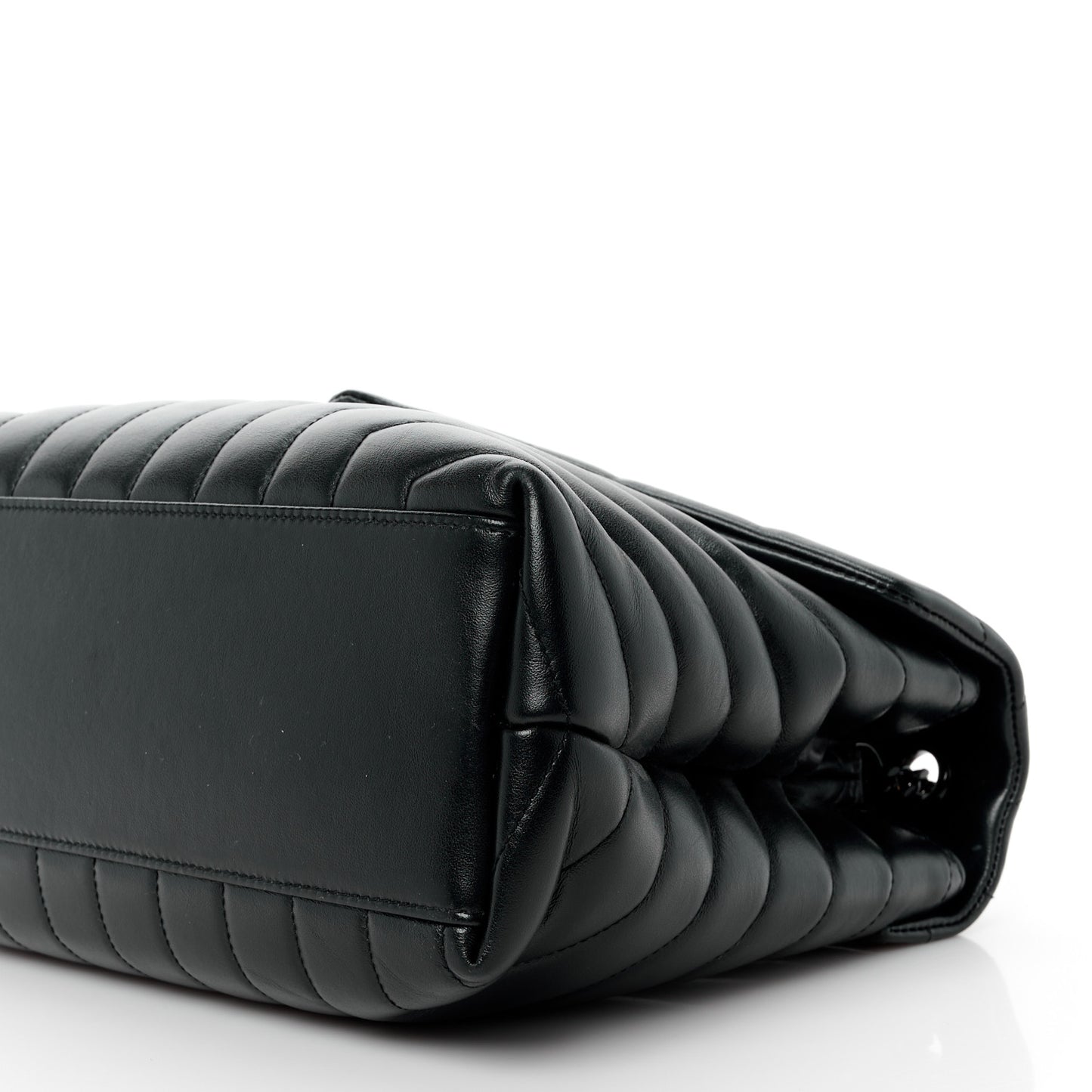 Calfskin Y Quilted Monogram Monochrome Medium Loulou Chain Satchel Black