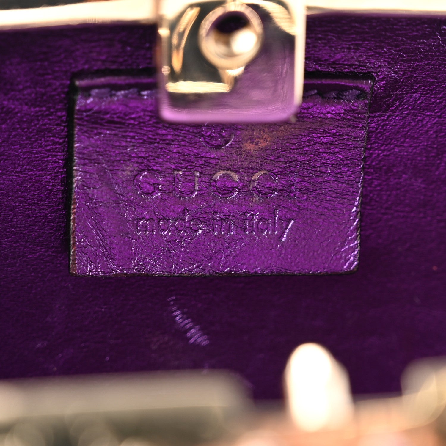 Gucci Metal Guccissima Dragonfly Minaudiere Clutch Gold 6 of 7