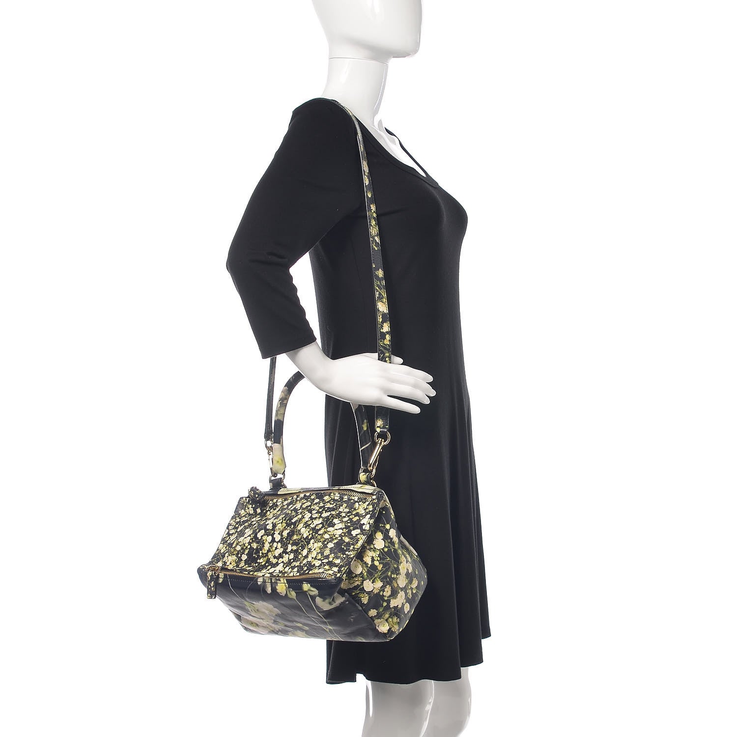Givenchy Lambskin Baby's Breath Print Medium Pandora Black 2 of 10