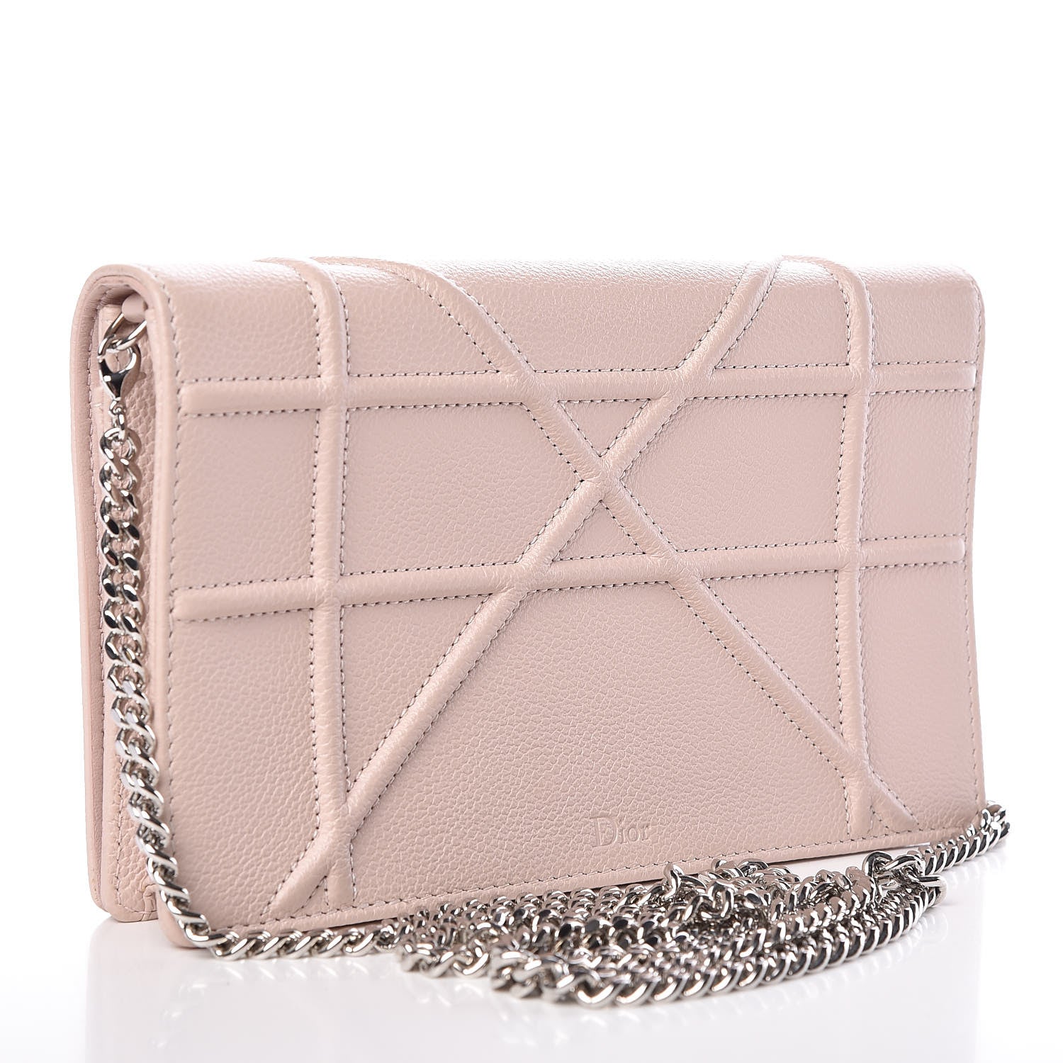 Christian Dior Grained Calfskin Diorama Wallet on Chain Pouch Rose Poudre 3 of 11