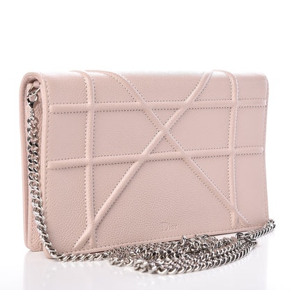 Christian Dior Grained Calfskin Diorama Wallet on Chain Pouch Rose Poudre 3 of 11
