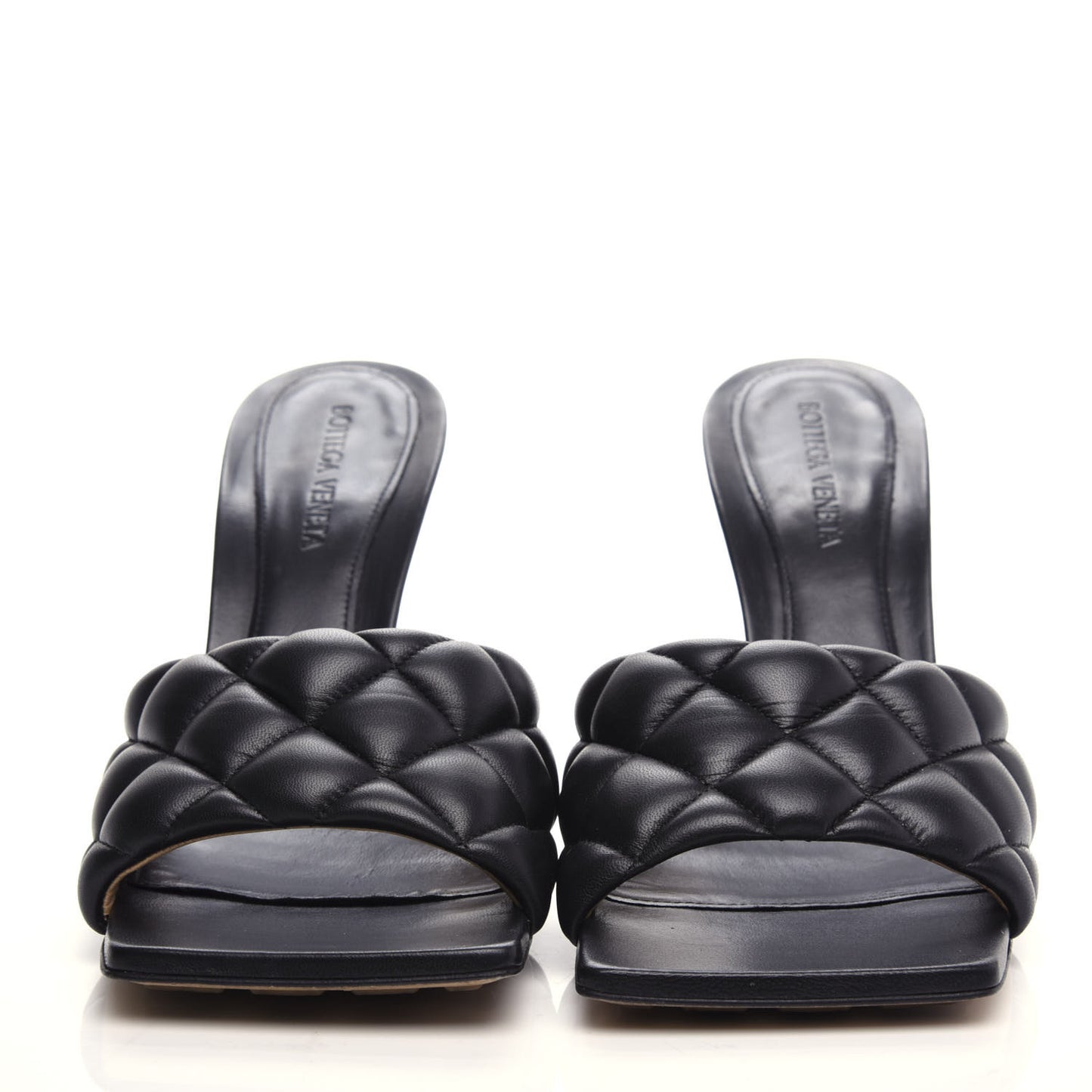 Nappa Matelasse Padded Mule Sandals 39.5 Black