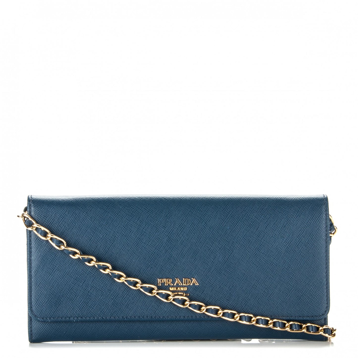 Saffiano Metal Oro Chain Wallet Bleuette