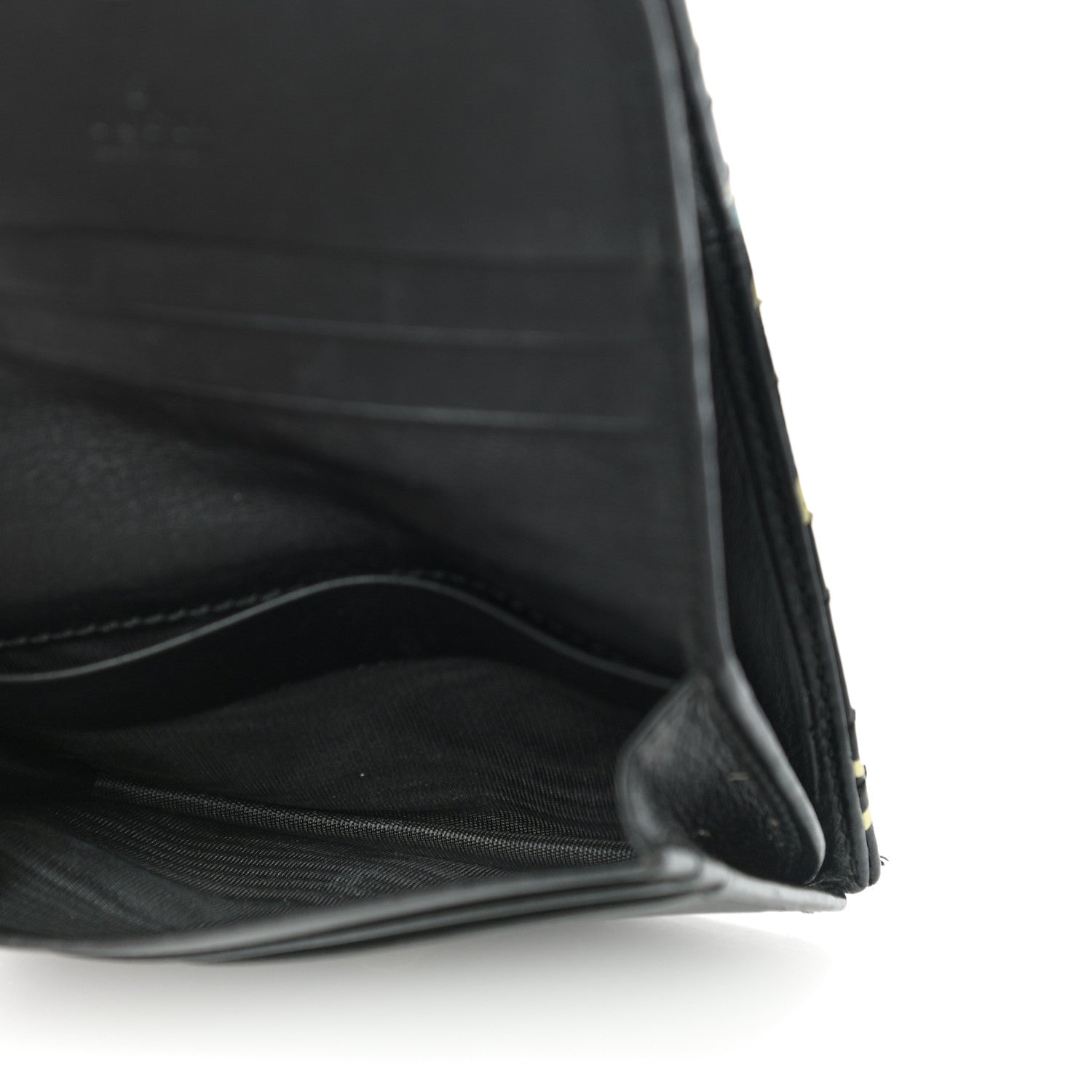 Gucci Calfskin Matelasse GucciGhost GG Marmont Card Case Wallet Black New Acquamarine 5 of 9