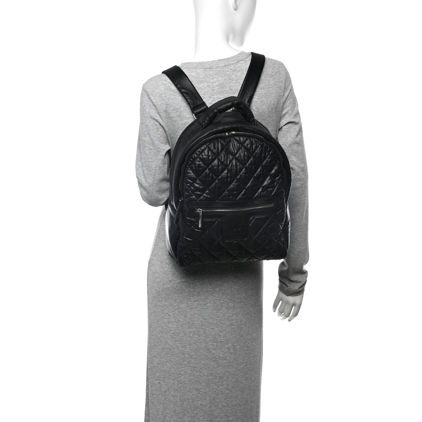 Nylon Quilted Coco Cocoon Backpack Black
