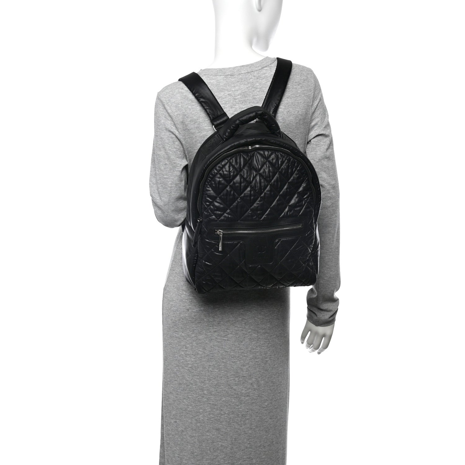 Chanel Nylon Quilted Coco Cocoon Backpack Black 2 of 10