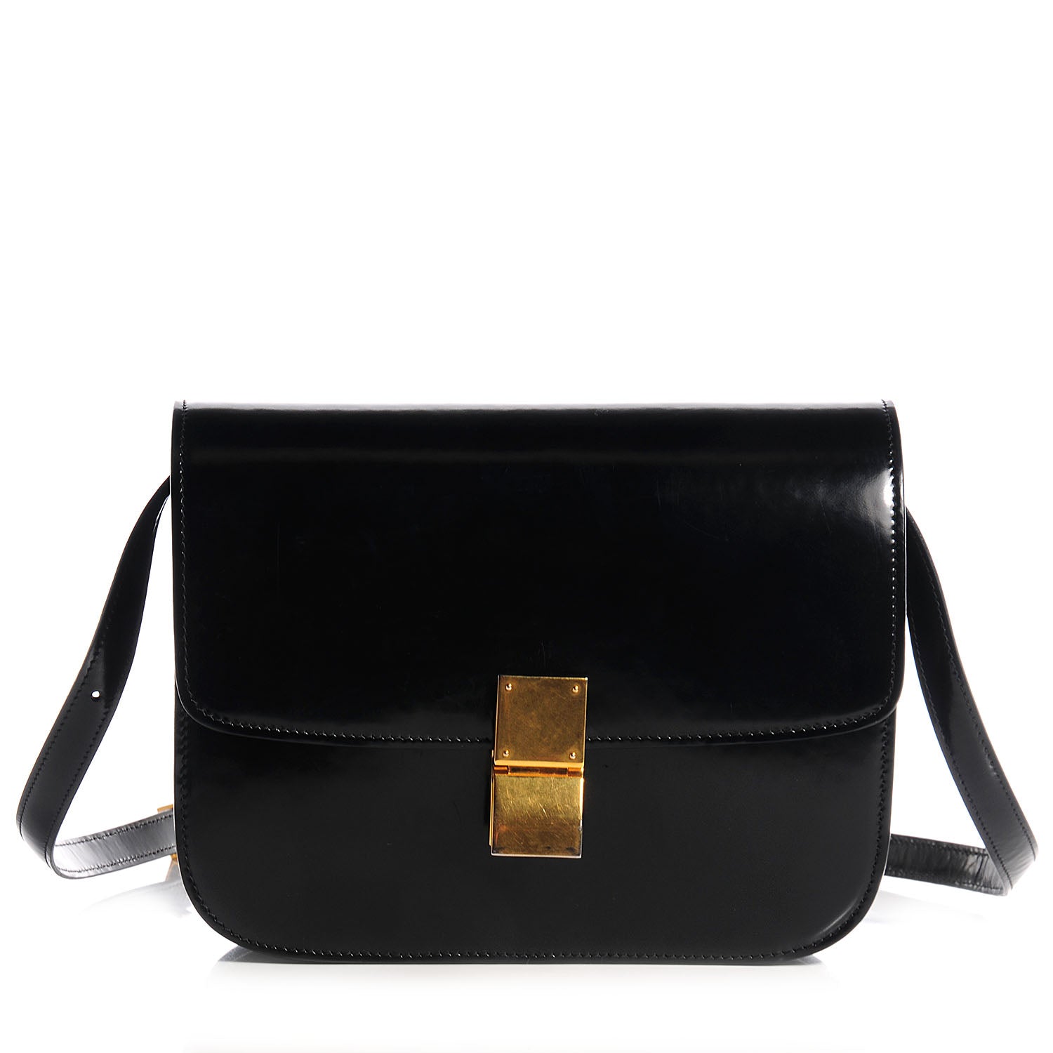 Celine Spazzolato Medium Box Shoulder Bag Black 1 of 8