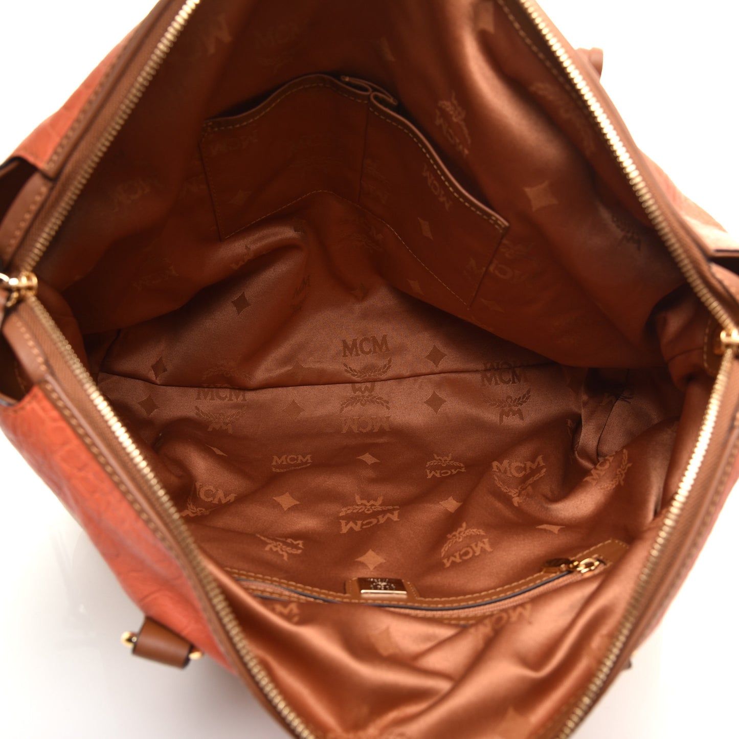Visetos Crocodile Embossed Tote Cognac