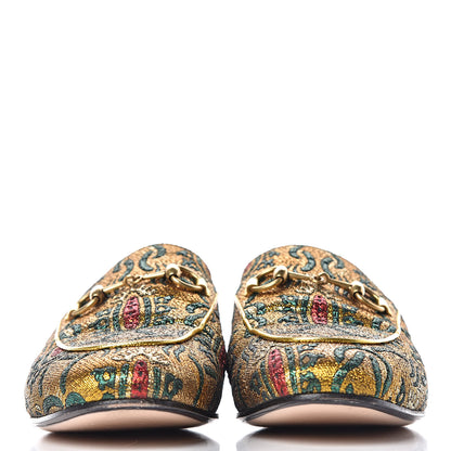 Gucci Iridescent Brocade Womens Princetown Slippers 36 Gold Multicolor 2 of 10