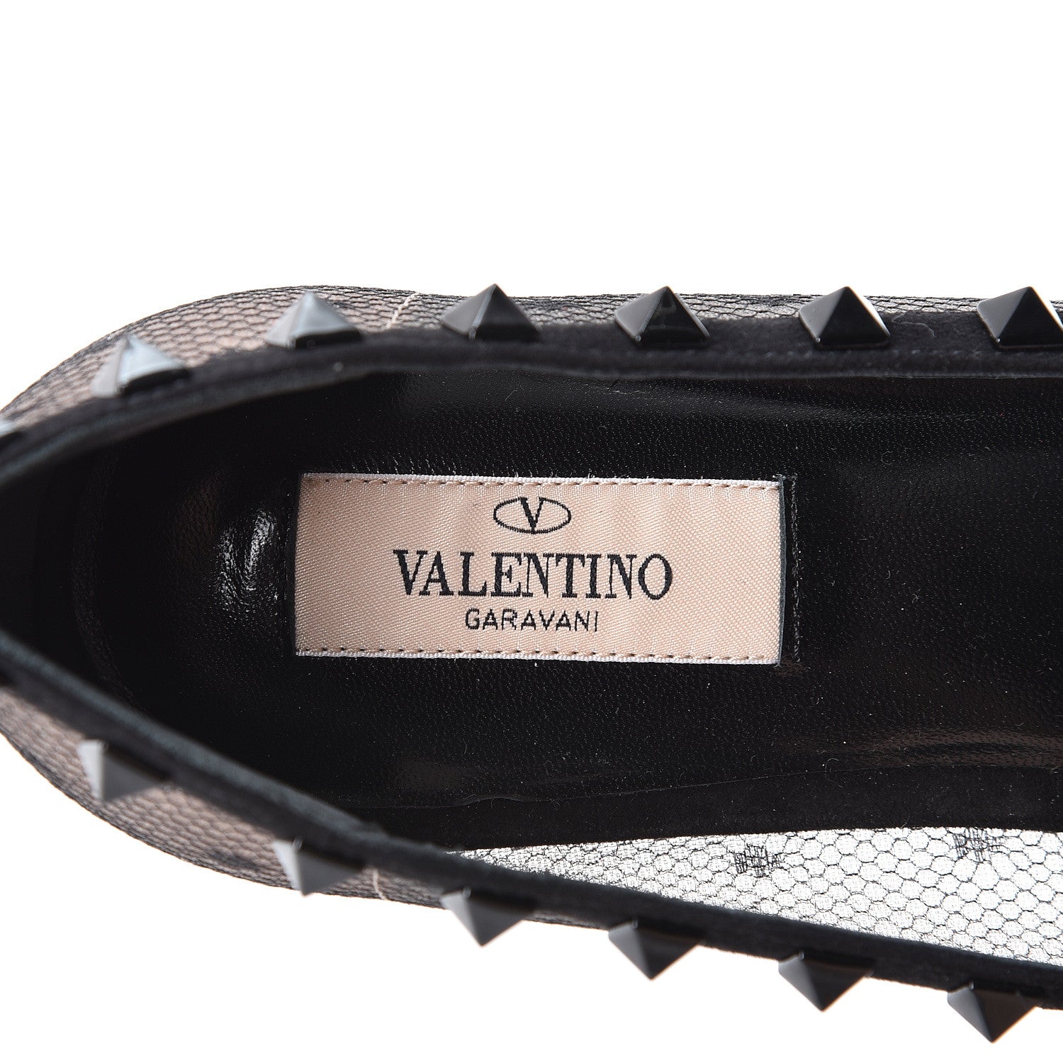 Valentino Garavani Mesh Point d'Esprit Rockstud Ballerina Flats 39.5 Black 6 of 9