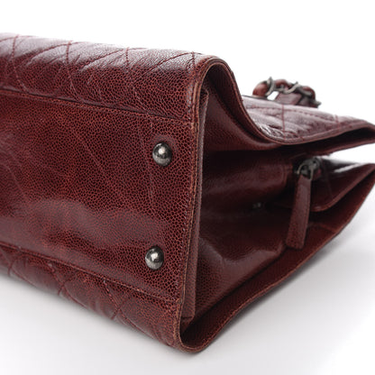 Chanel Crumpled Grained Calfskin CC Crave Tote Burgundy 6 of 15