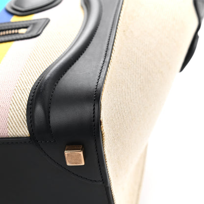 Celine Smooth Calfskin Striped Canvas Micro Luggage 12 of 14